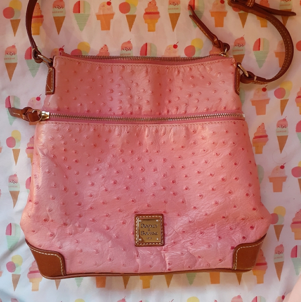 Pink Dooney & Bourke purse genuine ostrich leather
